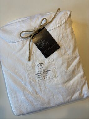 Restoration Hardware || Italian Vintage-Washed Sateen Box Spring Cover Queen NWT